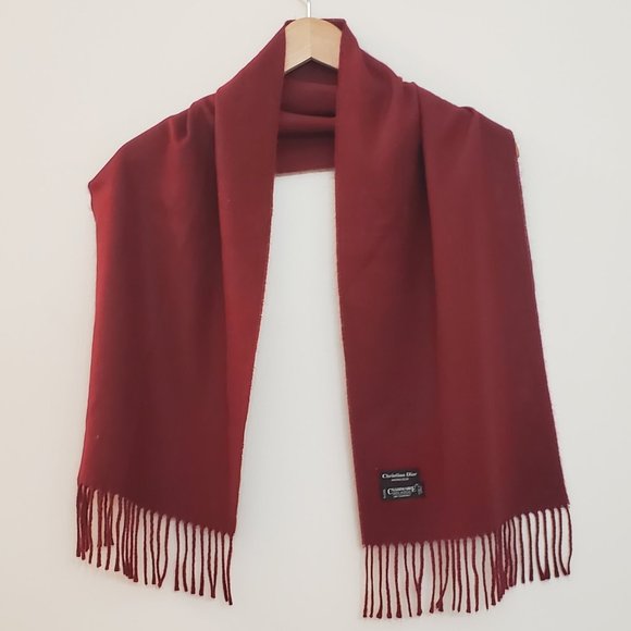 christian dior Other - Vintage Christian Dior Monsieur Burgundy solid Scarf